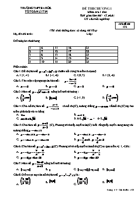 Đề thi chương 1 môn Toán